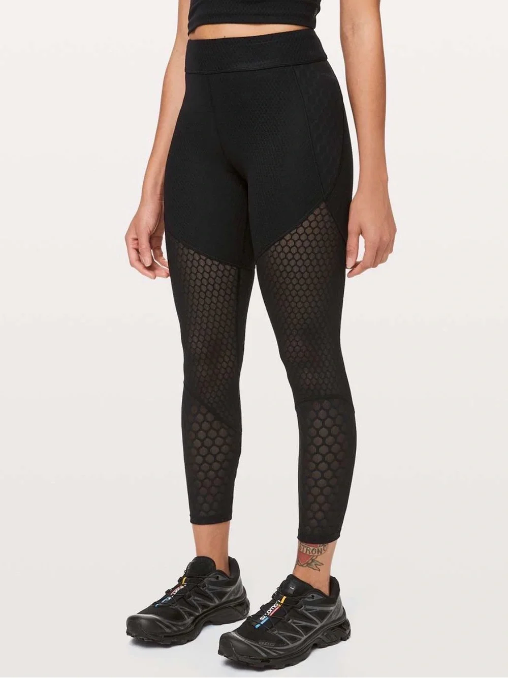 Lululemon Lab Geo Tight 28” Black Nulu Mesh High-Rise Size 6
